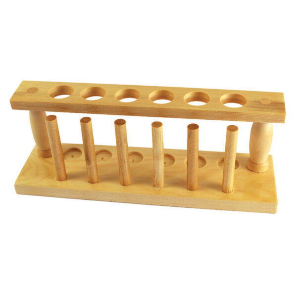 Wooden Test Tube Rack, 6 holes/6 drying pins - American Scientific