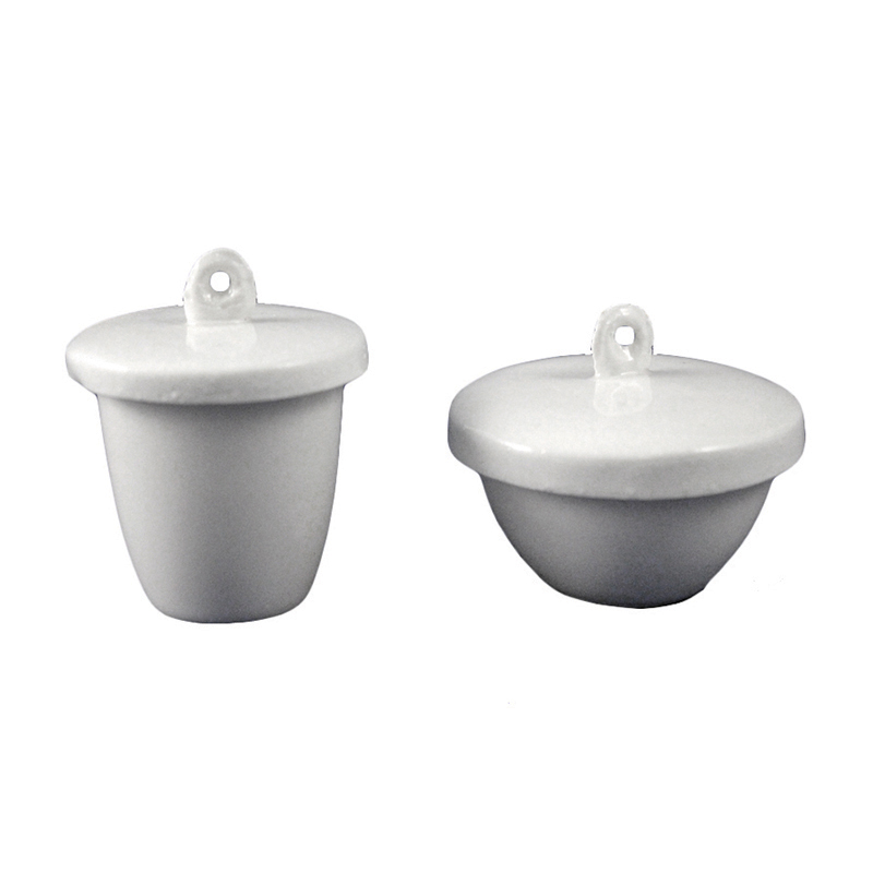Eisco Porcelain Crucible with Lid, Tall Form:Specialty Lab