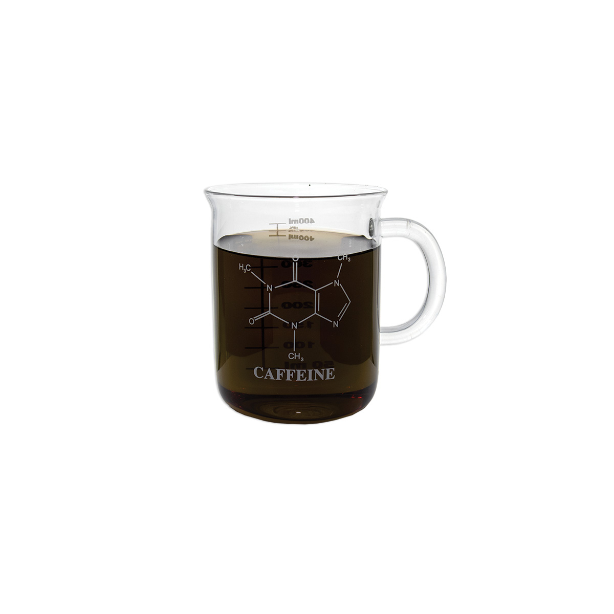 Caffeine Beaker Mug Graduated Beaker Mug with Handle Borosilicate Glass Cup